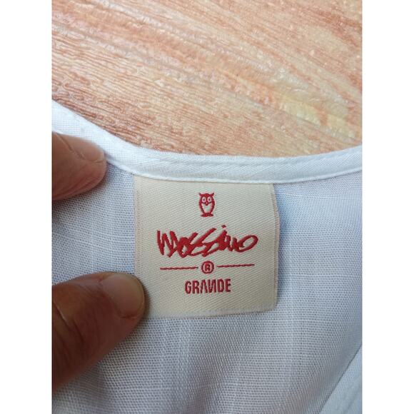 Mossimo Top Tie Waist Button Up Women's White Size L - Picture 4 of 10